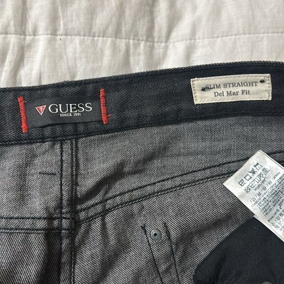 GUESS 38 x 32 Men’s Del Mar Slim Straight Fit Black Jeans - Picture 12 of 16